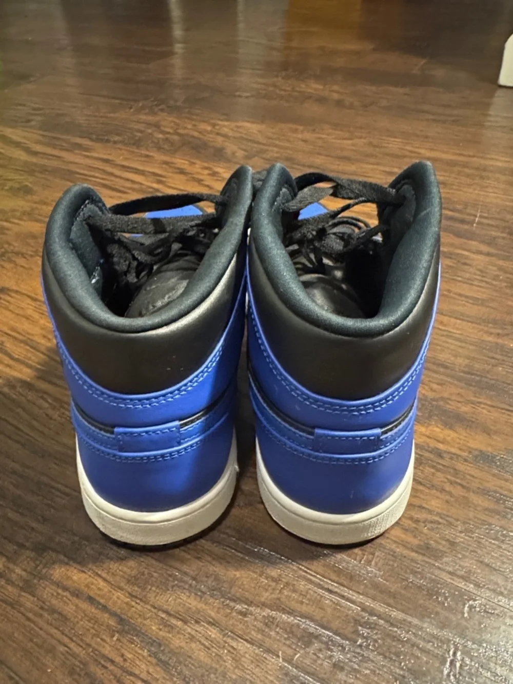Nike Black and Royal Blue Mid-Top Sneakers